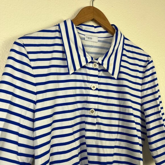 Rosetta Getty Half Sleeve Front Botton Polo Shirt Stripe Blue NWT Size XXL - Picture 3 of 9
